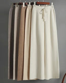High Waist Wool Knit Wide-Leg Trousers