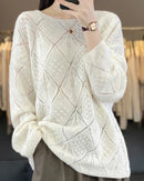 Crochet Hollow Knit Wool Sweater