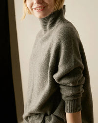 High-Necked Wool Pullover Sweater