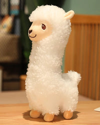 Soft long-fur plush llama alpaca stuffed toy with PP cotton filling. CE certified, in three sizes — a lifelike huggable pillow for napping, play, and gifting.