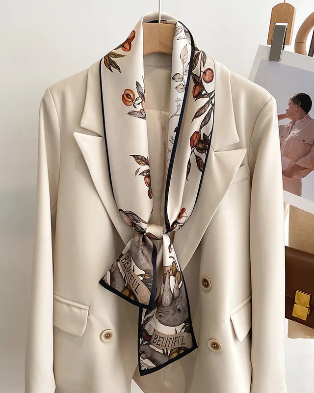 Women's Printed Silk Scarf & Shawl
