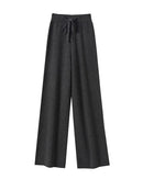 High Waist Wool Knit Wide-Leg Trousers