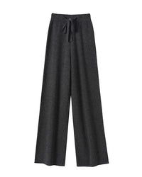 High Waist Wool Knit Wide-Leg Trousers