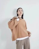 Relaxed Knit Wool Crewneck Sweater