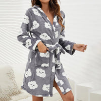 Flannel Hooded Pajamas Robe