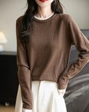 Layered-Look Wool-Blend Knit Top