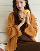 Scalloped Open-Knit Cardigan
