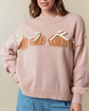 Pumpkin Bow Knit Pullover