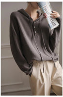 Drawing Pure Wool Knitted Hoodie