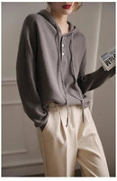 Drawing Pure Wool Knitted Hoodie