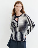 Striped Knit Long-Sleeve Top