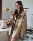 Short Stand Collar Windbreaker Trench Jacket