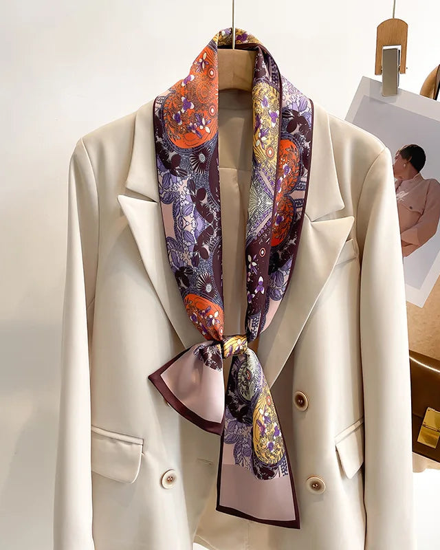 Women's Printed Silk Scarf & Shawl