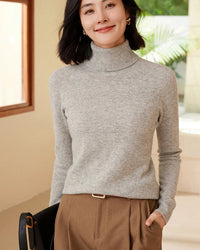 Classic Wool Turtleneck Pullover Sweater