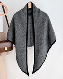 Textured Wool Blend Triangle Shawl