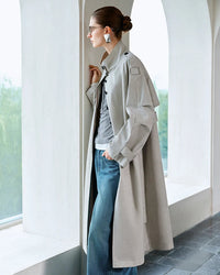 New Retro Stand-Up Collar Trench Coat