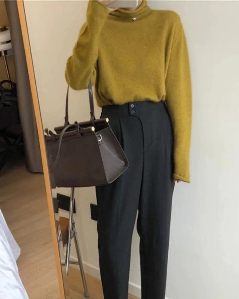 Relaxed Wool Turtleneck Sweater