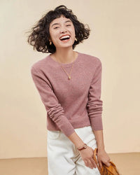 Casual Round Neck Loose Cashmere Sweater
