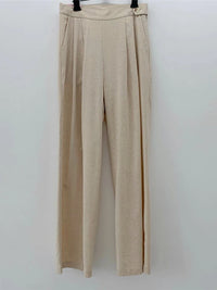 High-Waisted Cotton-Linen Straight Leg Pants