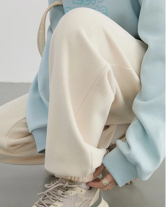 High-Waist Double-Sided Fleece Pants