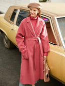 Blazer Collar With Belt Wool Coat