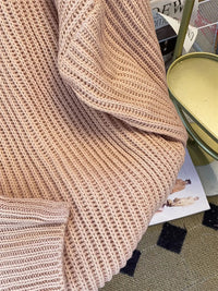 Round-Neck Oversized Knitted Pullover