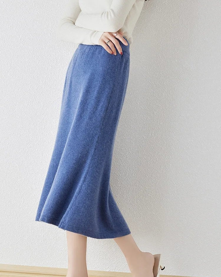 100% Merino Wool Knitted Fishtail Skirt