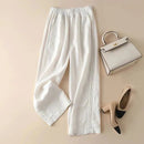 Cotton-Linen Blended Wide Leg Trousers