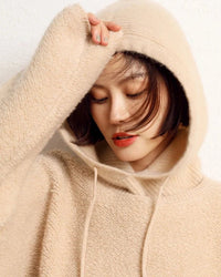 Pure Cashmere Knitted Fashion Scarf And Hat