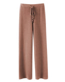 High-Waist Knit Wide-Leg Pants with Tie Belt