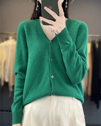 Merino Wool V-Neck Cardigan
