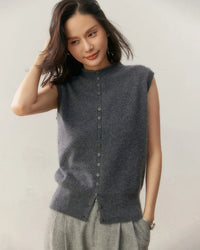 Cashmere Pullover Knitted Sleeveless Sweater Vest