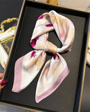 Floral Print Satin Square Scarf