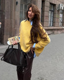 Loose And Soft Round Neck Knit Sweater