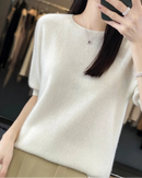 Extrafine Merino Wool Short-Sleeve Sweater