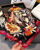 Printed Satin Square Neckerchief Scarf