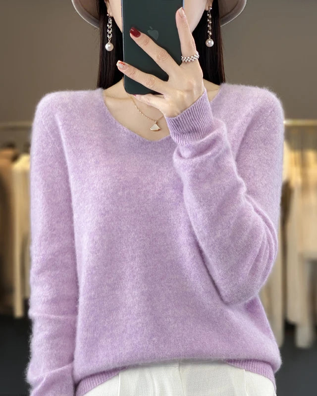 Extrafine Merino Wool V-Neck Sweater