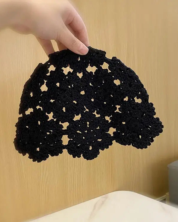 Breathable Hollowed Knit Beret Hat