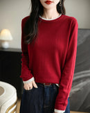 Layered-Look Wool-Blend Knit Top