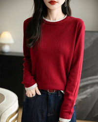 Layered-Look Wool-Blend Knit Top