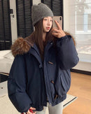 Relaxed Hooded Toggle Winter Jacket