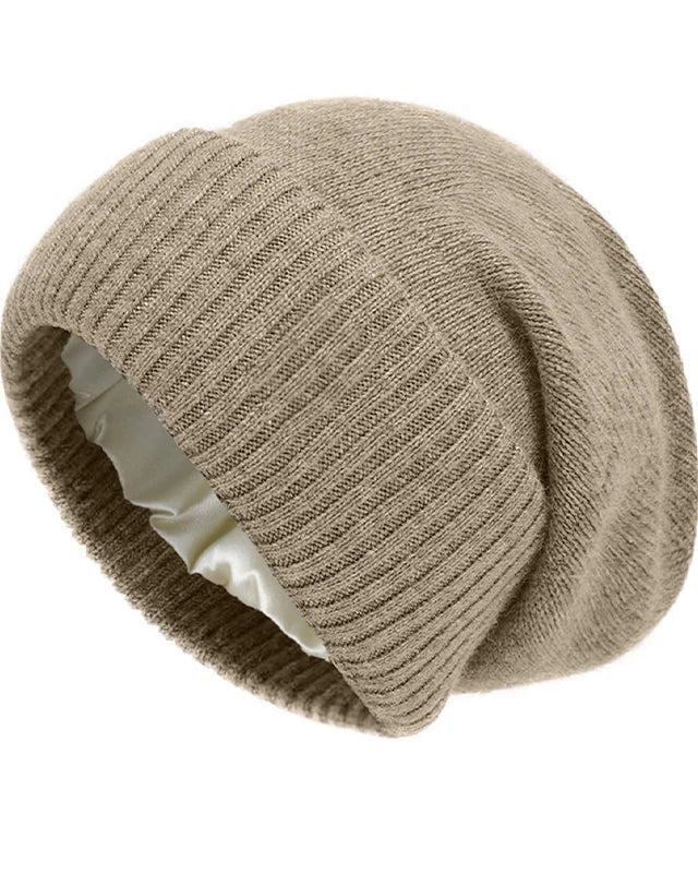 Satin-Lined Cashmere Beanie