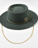 Ribbon-Trim Straw Sun Hat
