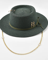 Ribbon-Trim Straw Sun Hat