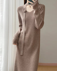 Elegant Long Sleeve Knit Dress