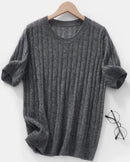 Cable-Knit Short-Sleeve Top