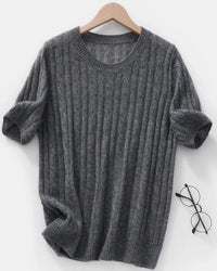Cable-Knit Short-Sleeve Top