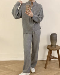 O Neck Sweater & Wide Leg Pants TrackSuit