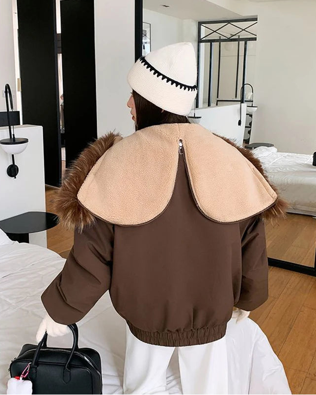 Relaxed Hooded Toggle Winter Jacket