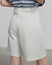 Wide-Leg Denim Shorts